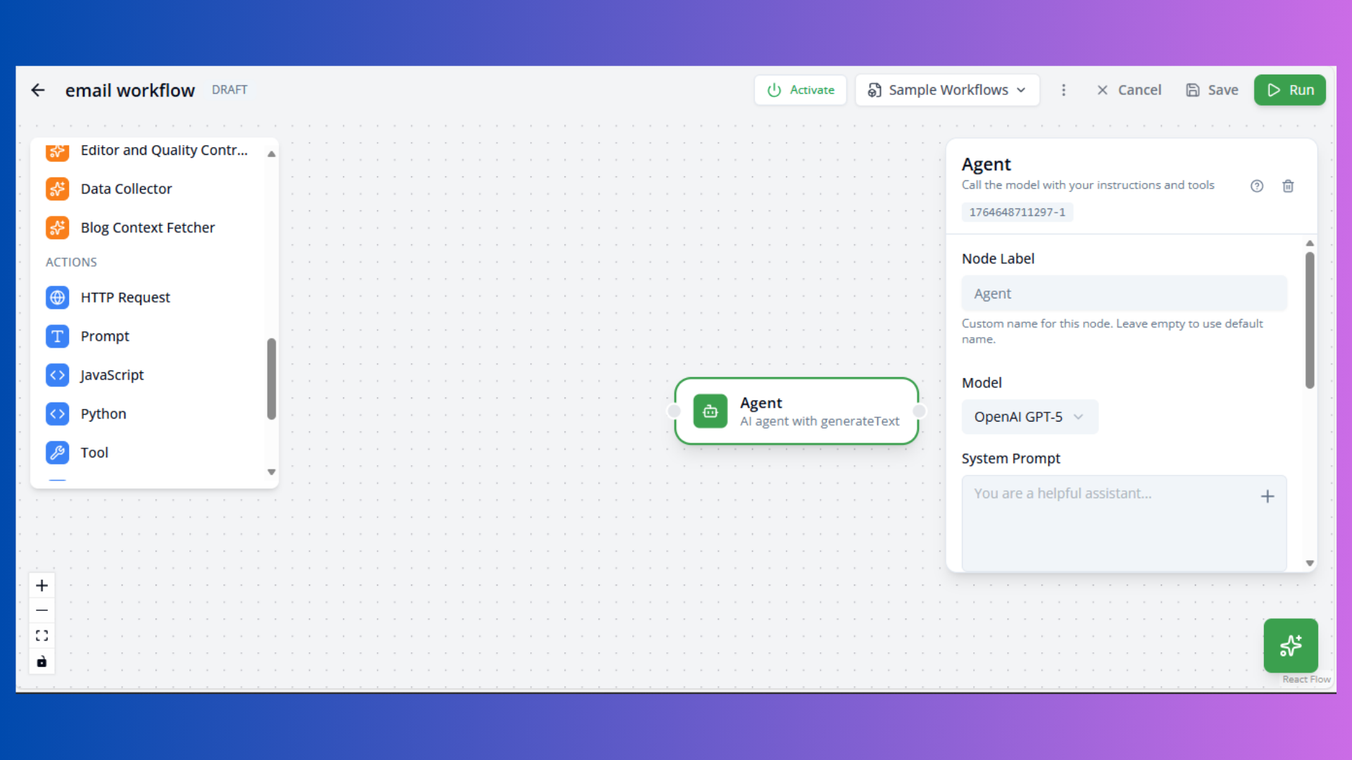 Workflow Agent Node