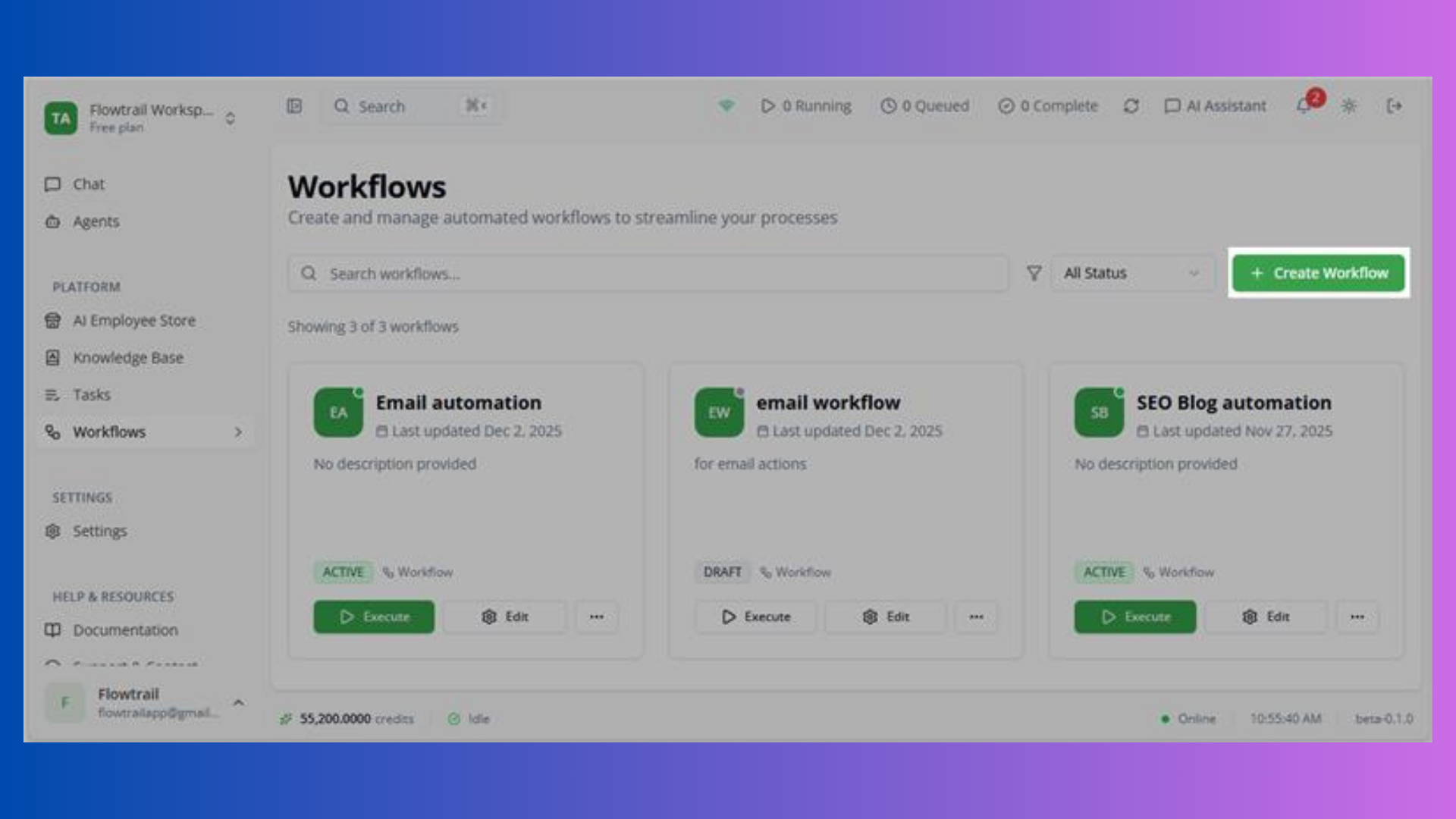 Workflow Create Steps