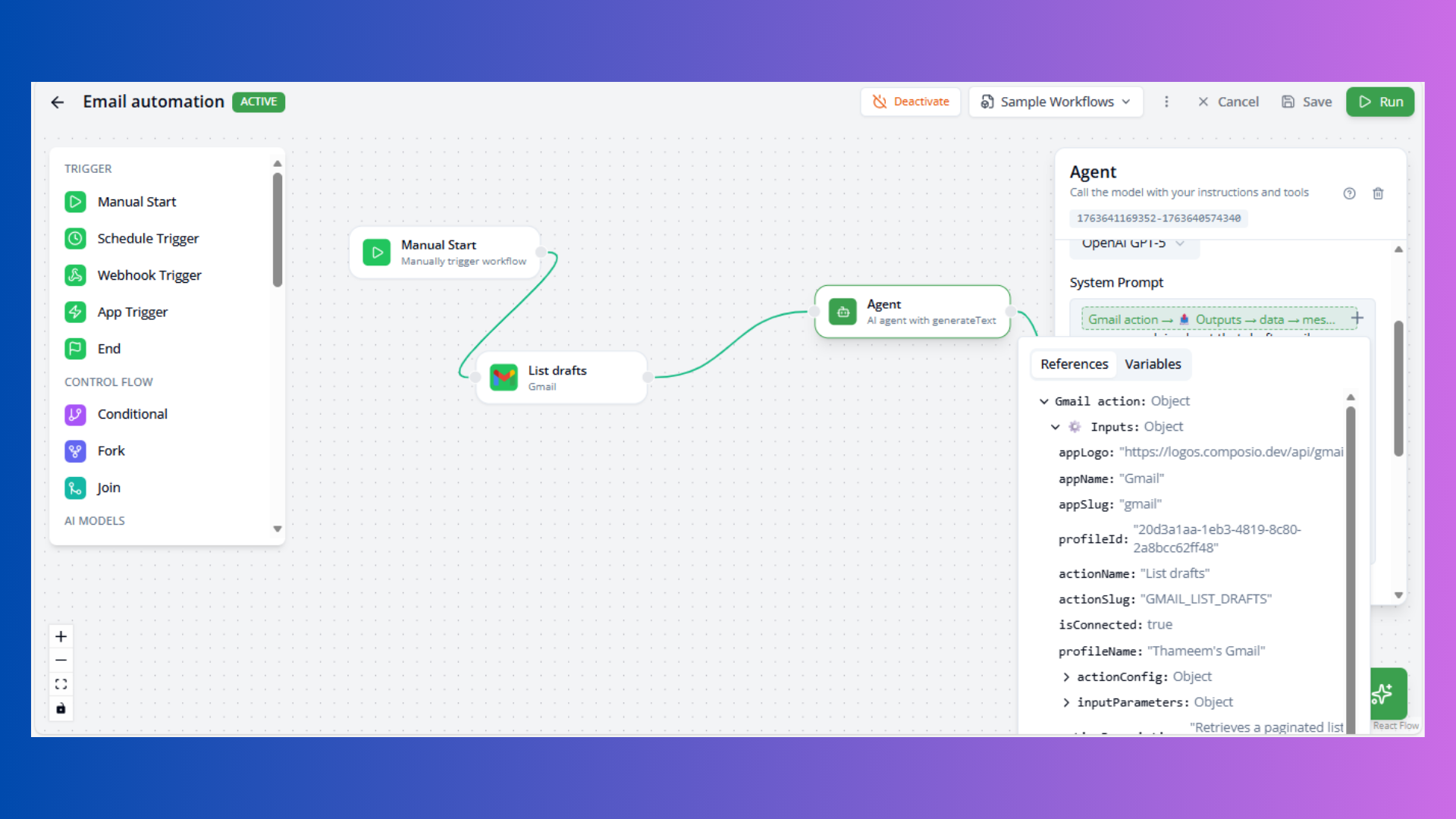 Workflow Execute Dialog