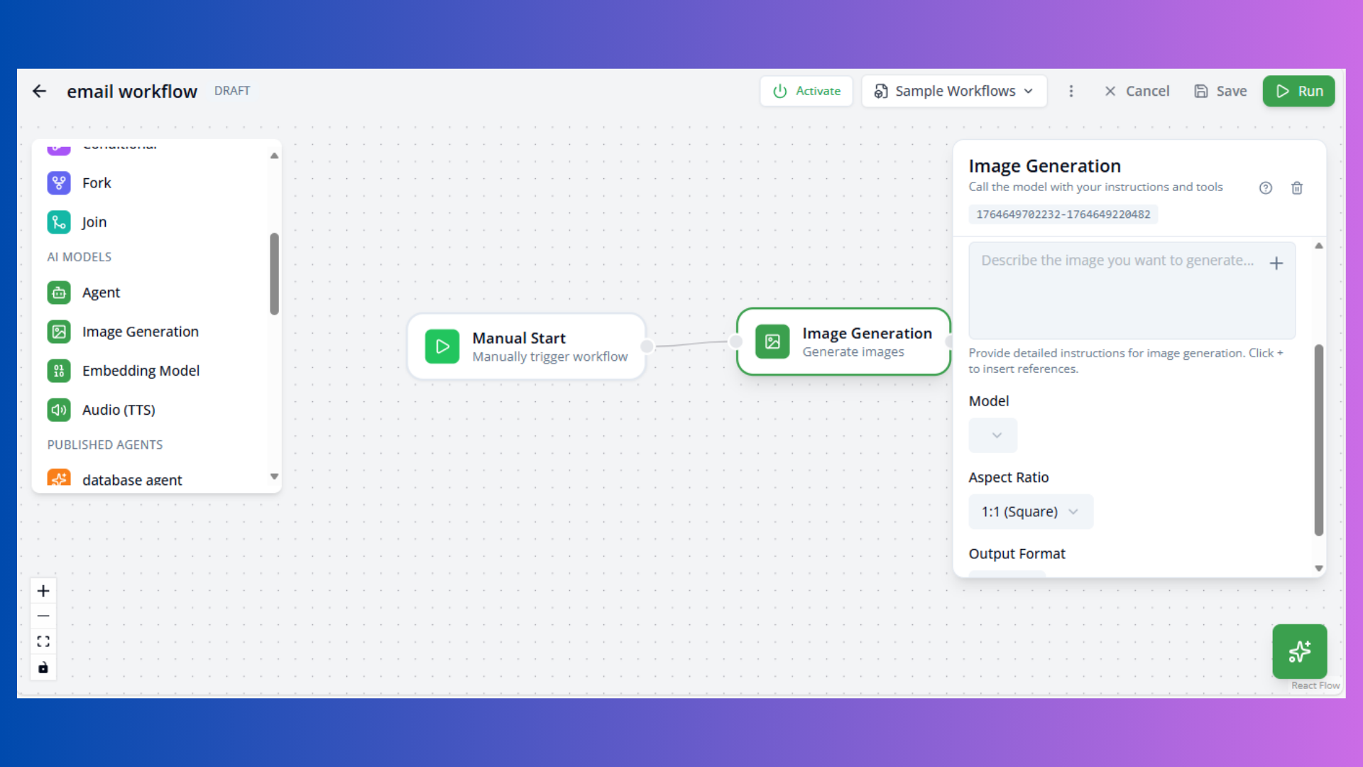 Workflow Image Generation Node