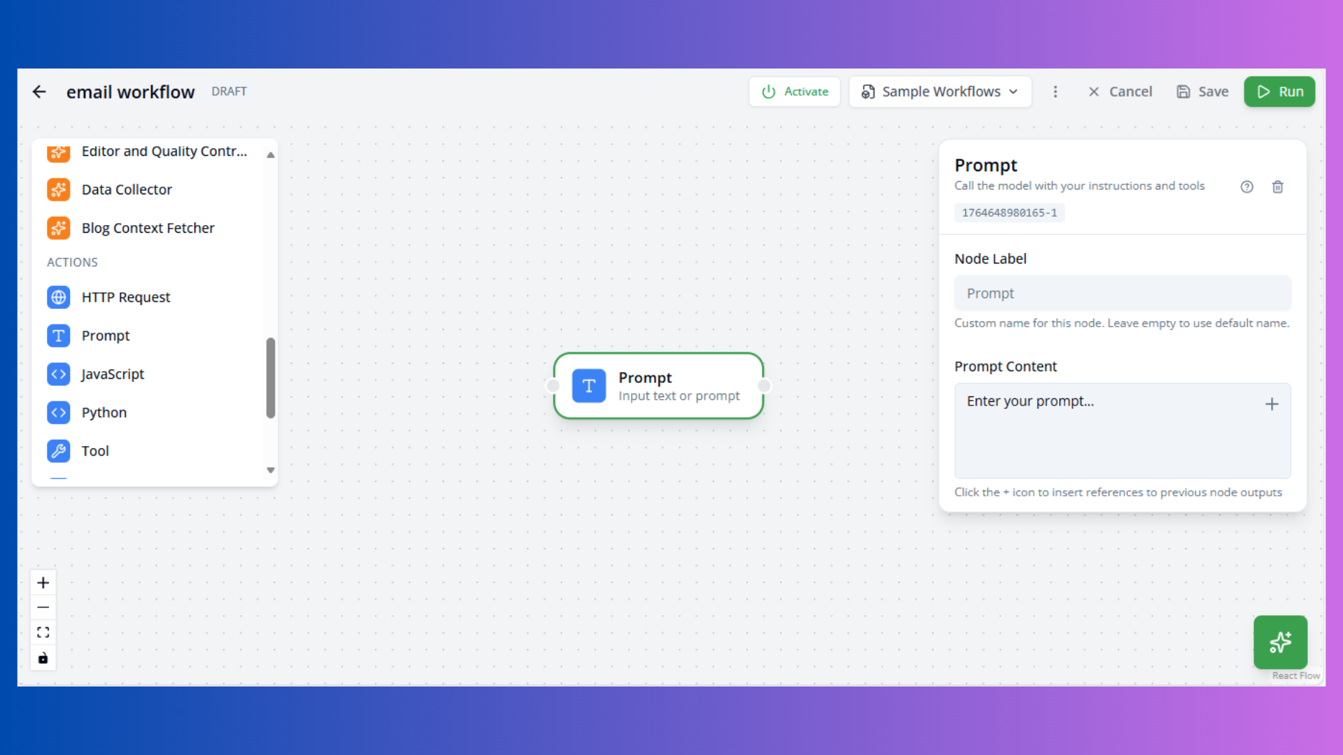 Workflow Prompt Node