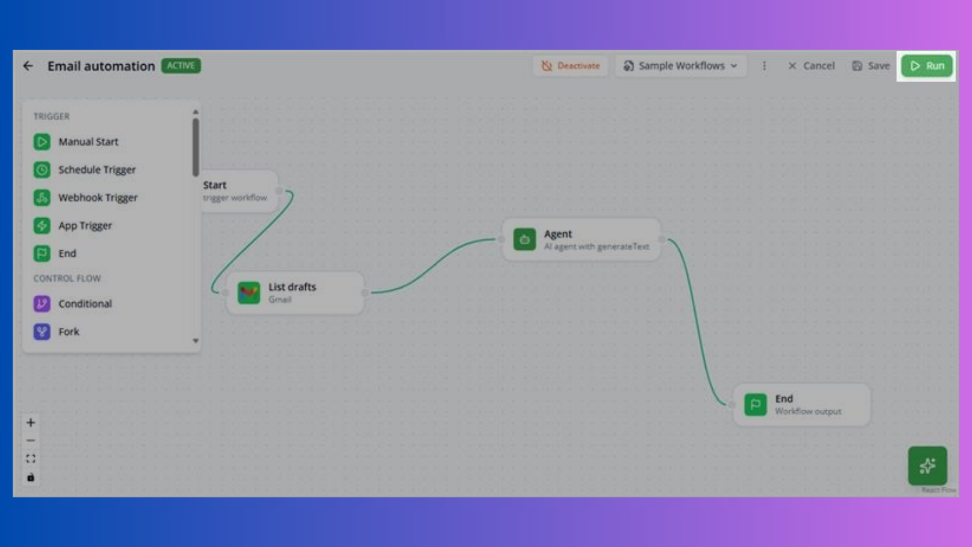 Workflow Execution Button