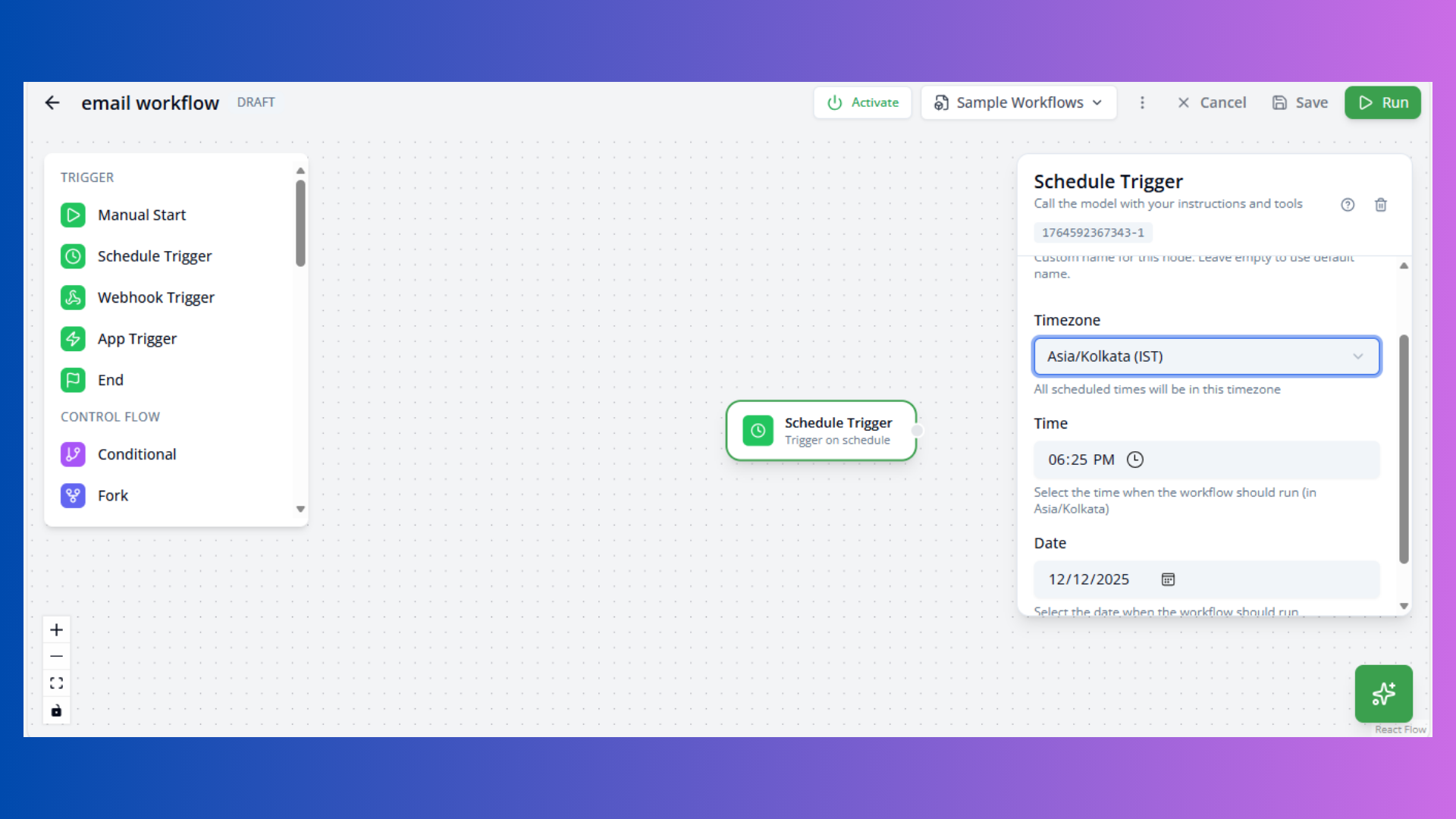 Workflow Start Trigger